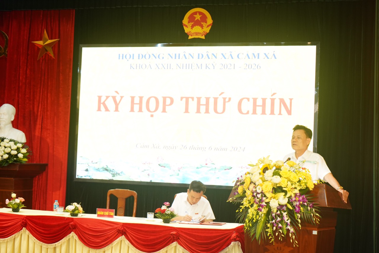 HĐND xã Cẩm Xá khóa XXII, nhiệm kỳ 2021 – 2026 tổ chức Kỳ họp thứ Chín